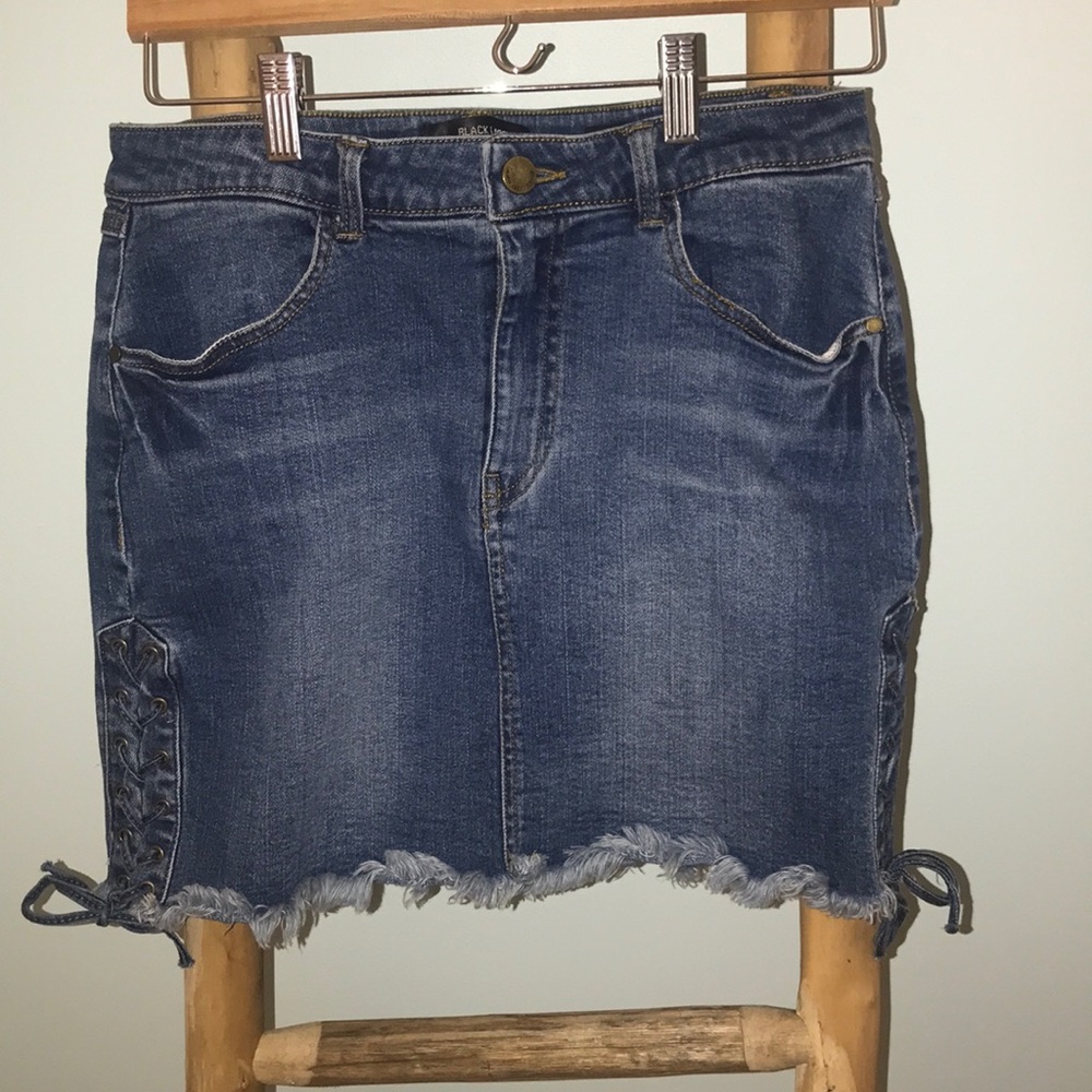 Blue denim skirt